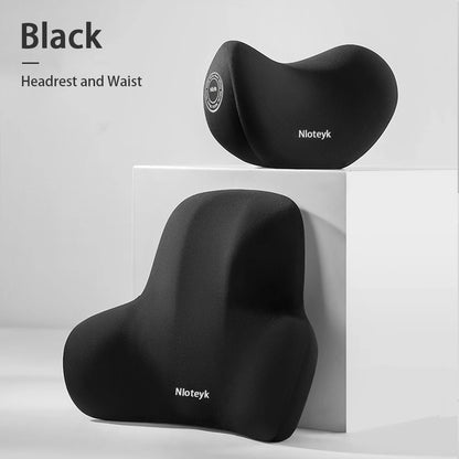 Memory Foam Car Neck Pillow Lumbar Support Cushion Travel Headrest