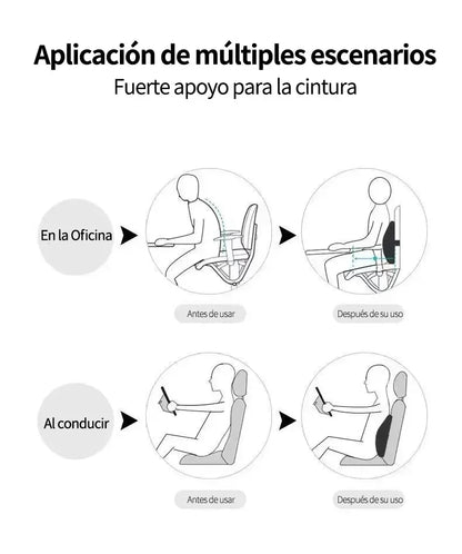 Memory Foam Lumbar Support Cushion for Car Office Chair Back Pain Relief