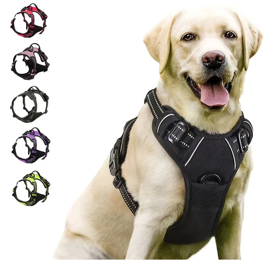 No Pull Dog Harness Front Clip Reflective Heavy Duty Large Dogs Control Handle