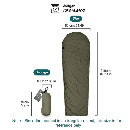 Ultralight Mummy Sleeping Bag Liner Single Person Camping Travel Backpack