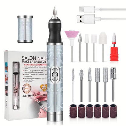 Electric Nail Drill Kit Rechargeable 20000RPM Manicure Pedicure File