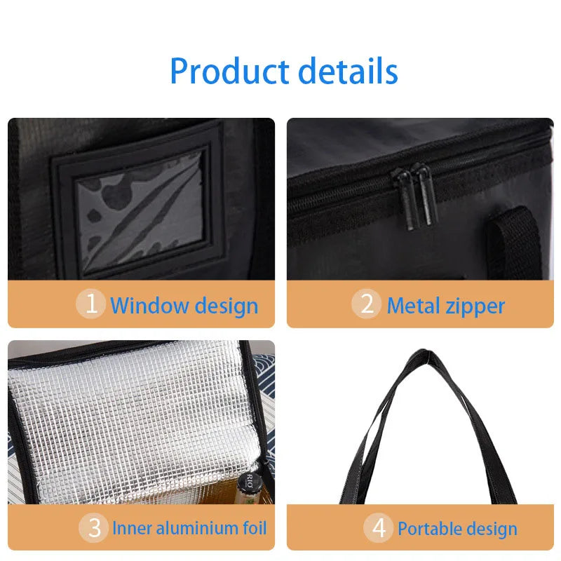 Insulated Cooler Bag Large Capacity Thermal Lunch Box Camping Picnic