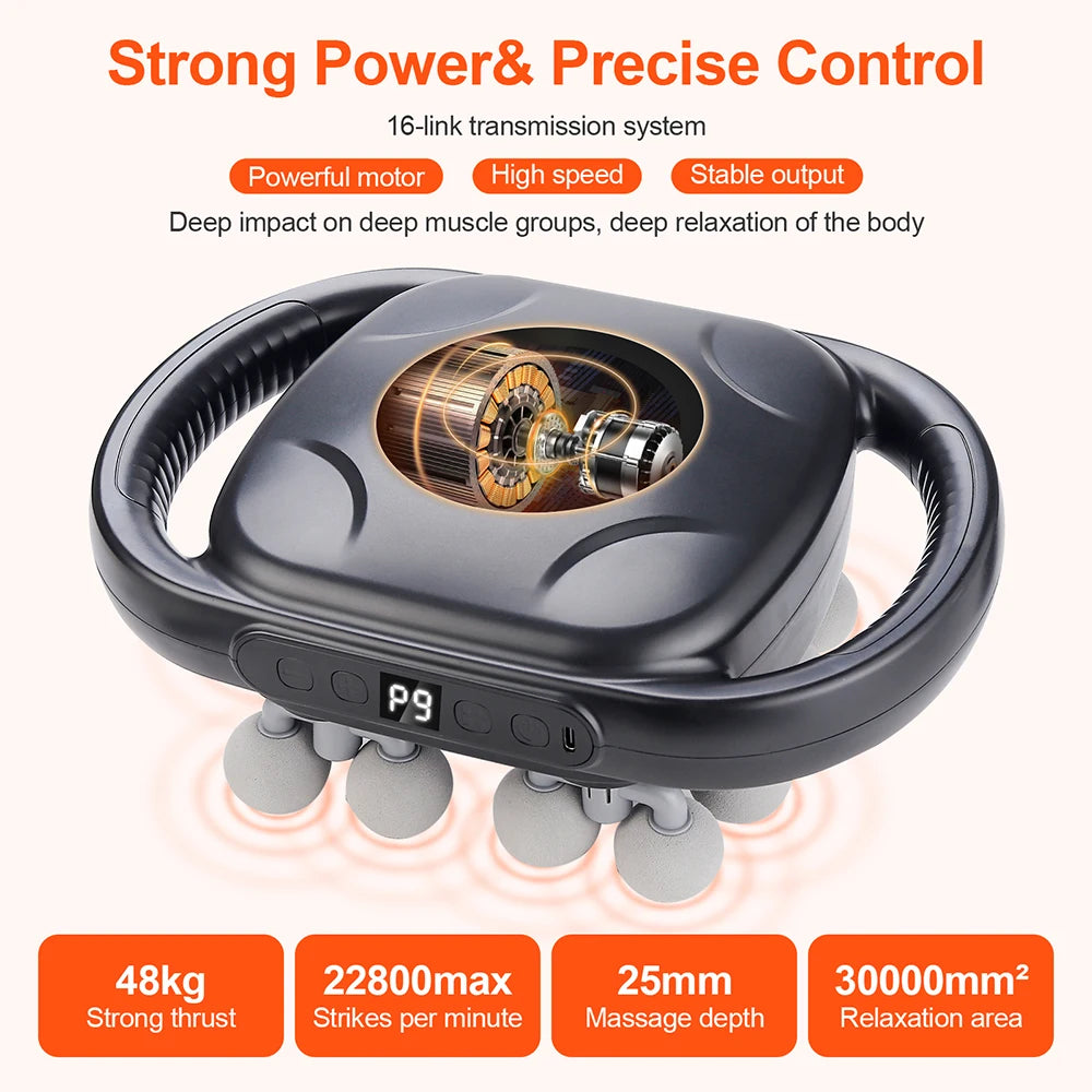 Massage Gun 16 Heads Deep Tissue Percussion Massager Muscle Recovery