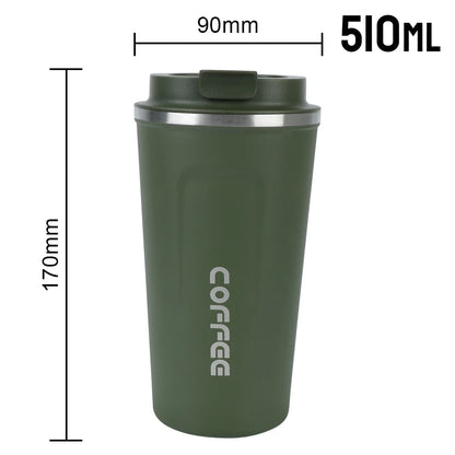 Stainless Steel Insulated Travel Mug 380ml 510ml Leak-Proof Thermos Cup