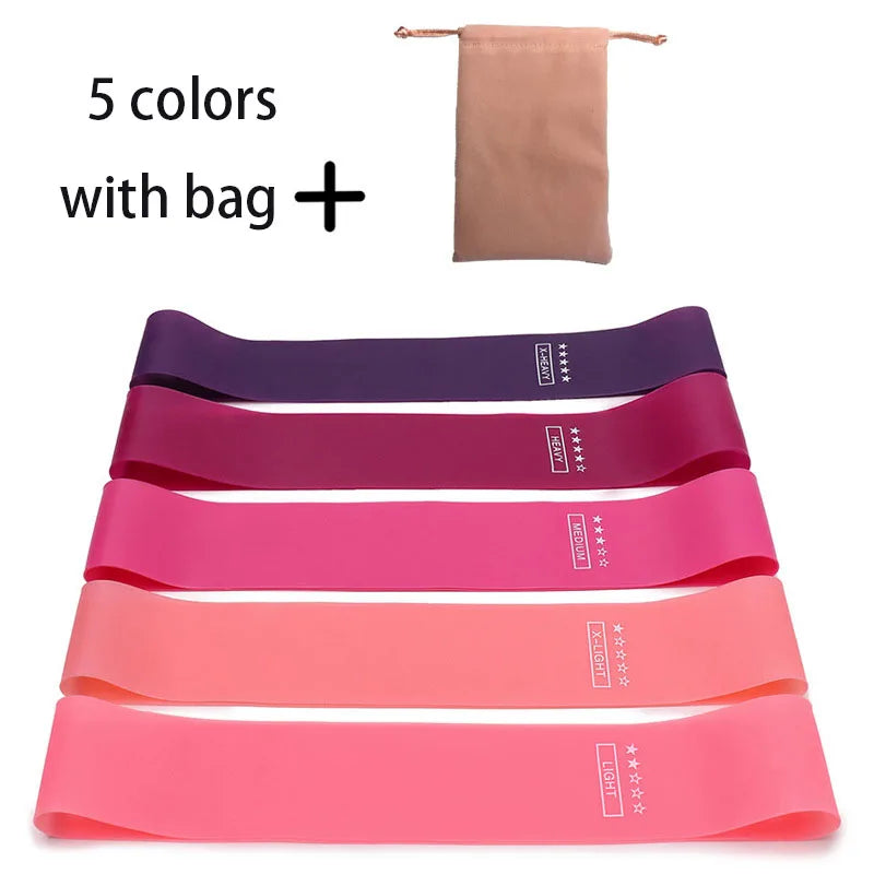 Resistance Bands Set 5 Piece Latex Loop Exercise Fitness Yoga Pilates