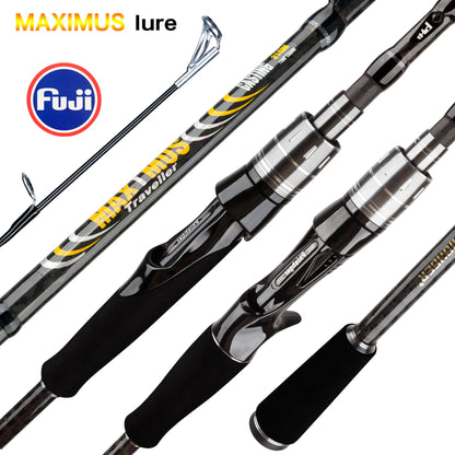 Carbon Fibre Fishing Rod 1.8-3.0m Spinning Casting Travel Rod L/M/MH
