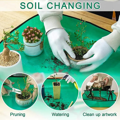 Gardening Mat Waterproof Foldable Transplant Pad Square PE Potting Tray
