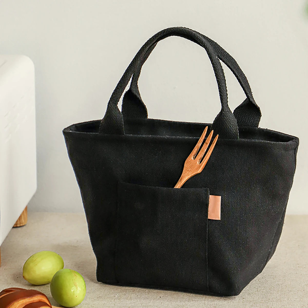 Insulated Lunch Bag Canvas Zipper Tote Portable Picnic Travel Organiser AU