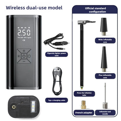 Portable Air Compressor 150PSI Wireless Tyre Inflator LED Display Car Bike