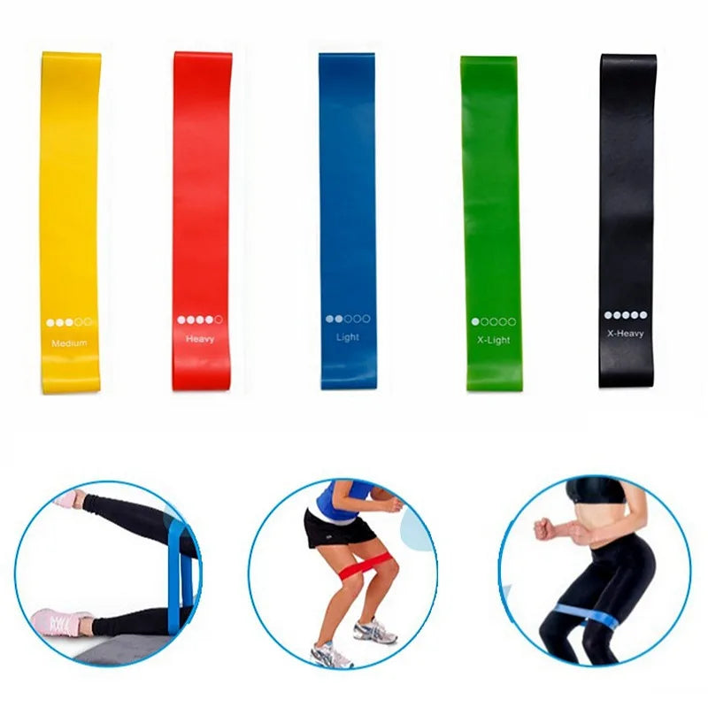 Resistance Bands Set 5 Piece Latex Loop Exercise Fitness Yoga Pilates