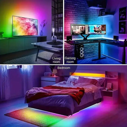 LED Neon Strip Lights 5V USB Powered Music Sync 24-Key Remote Waterproof