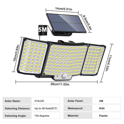 Solar Security Light 234 LED Motion Sensor Outdoor Waterproof IP65 Floodlight