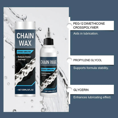Wax-Based Bike Chain Lube 120ml Dry & Wet Conditions MTB Road