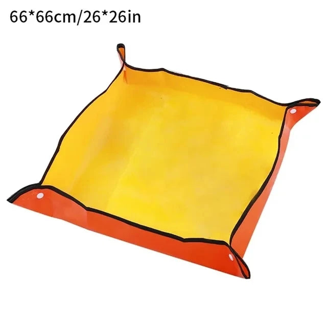 Gardening Mat Waterproof Foldable Transplant Pad Square PE Potting Tray