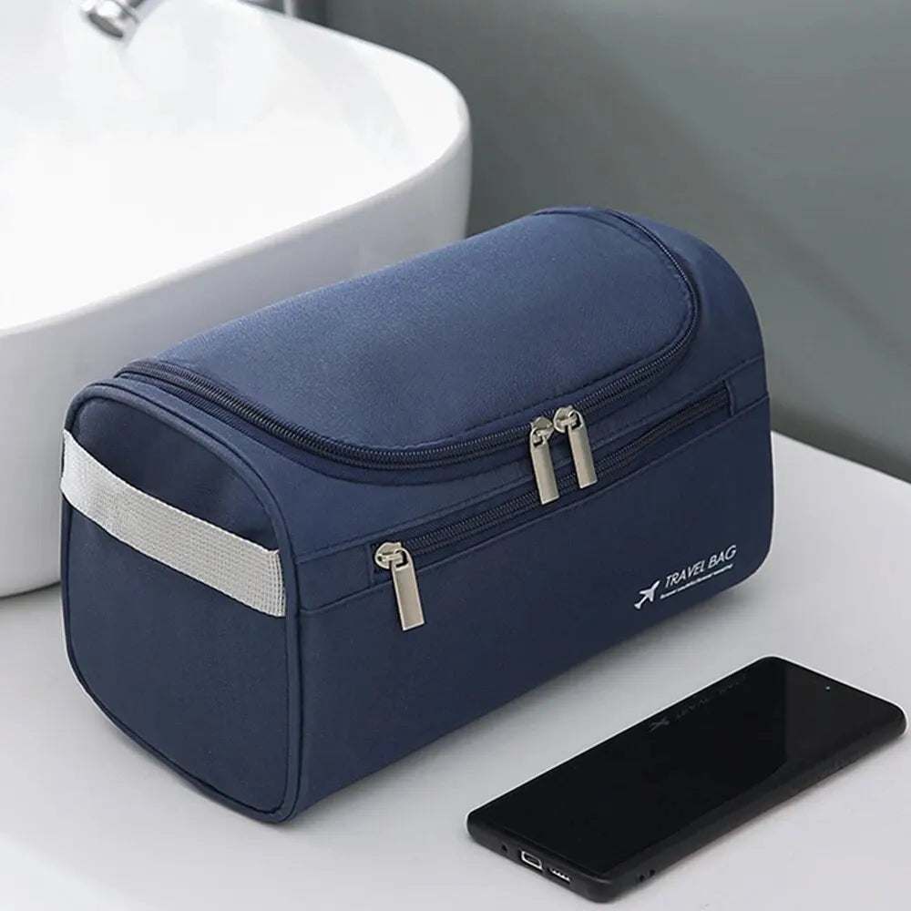 Waterproof Hanging Toiletry Bag 25cm Nylon Travel Organiser Makeup Pouch