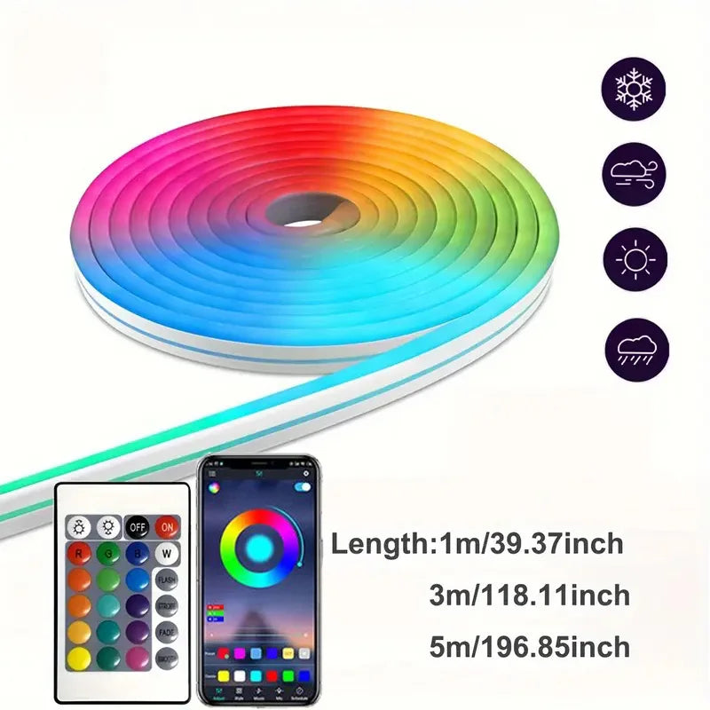 RGB Neon LED Strip Light 1M-5M USB WiFi Smart App Alexa Google Home