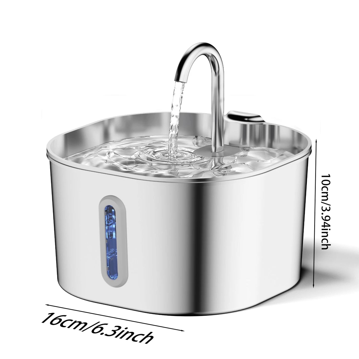 Automatic Cat Water Fountain 2.2L Stainless Steel Pet Drinking Dispenser