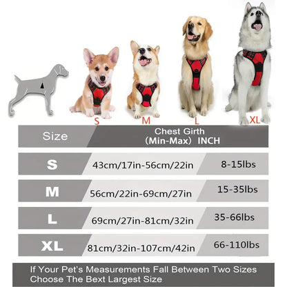 No Pull Dog Harness Front Clip Reflective Heavy Duty Large Dogs Control Handle