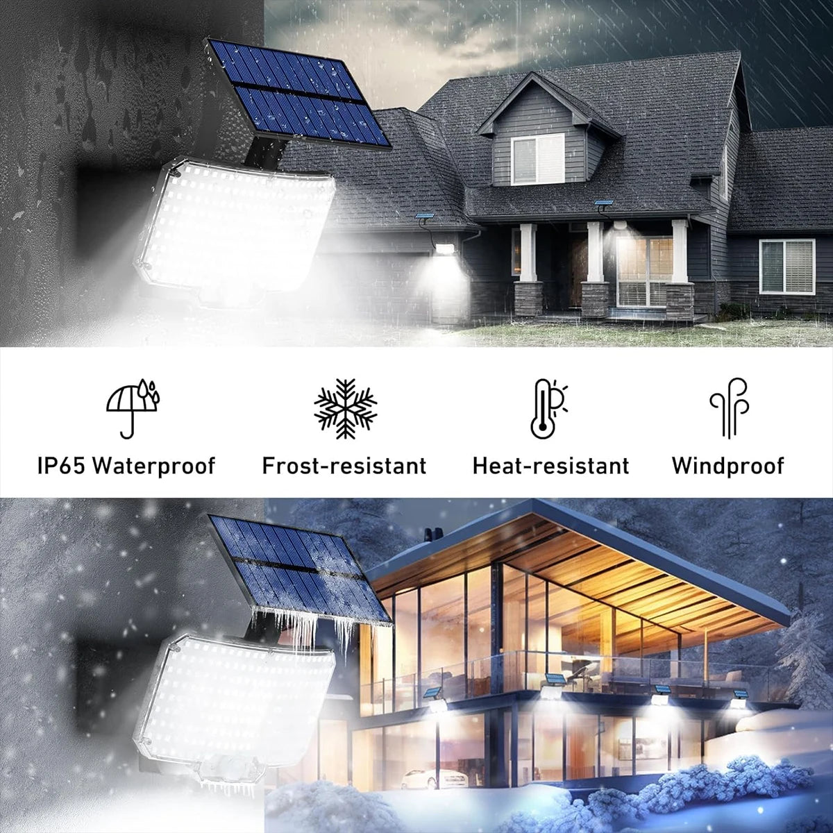 Solar Motion Sensor Lights 234 LED 3 Modes Remote IP65 Waterproof Outdoor