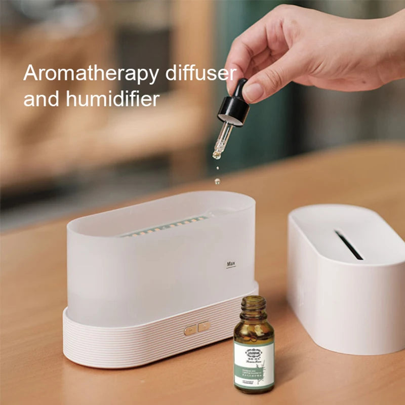 Aroma Diffuser Ultrasonic Humidifier 180ml Flame LED Essential Oil Mist