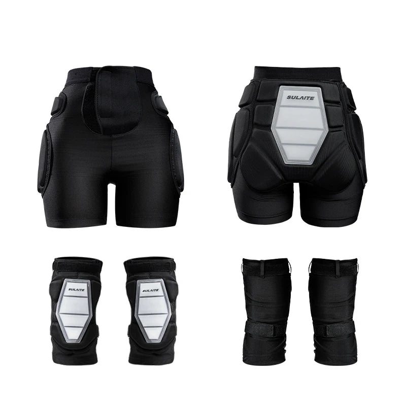 Padded Protective Shorts with Knee Pads EVA Silicone Hip Guard