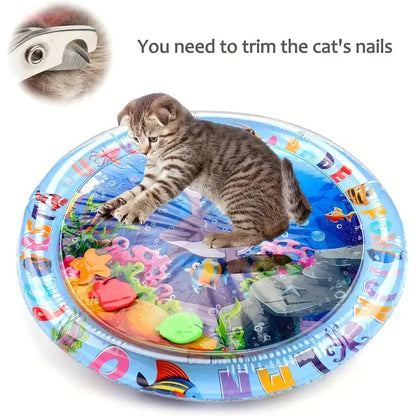 Pet Sensory Water Cooling Mat Inflatable Ocean Play Mat for Cats