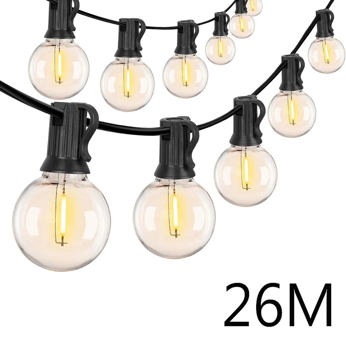 Outdoor LED String Lights G40 Globe 9M 14M 26M Warm White Waterproof