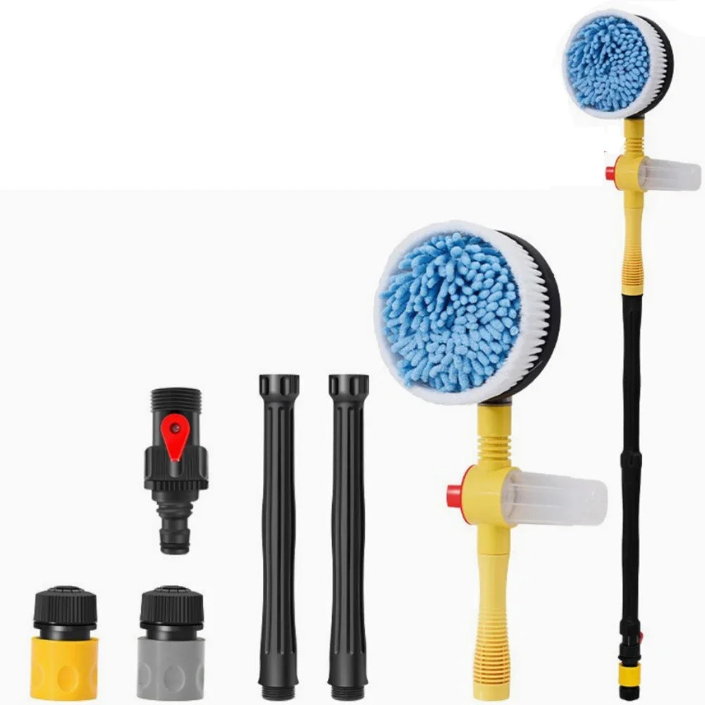 Car Wash Mop 360° Rotating Chenille Brush 100cm Long Handle Foam Dispenser