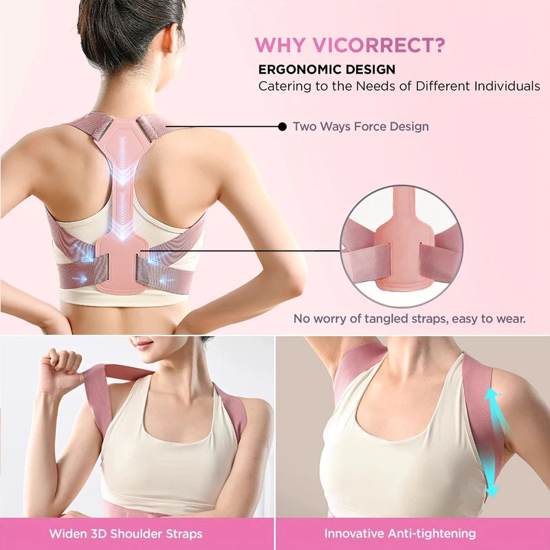 Posture Corrector Back Brace Adjustable Support Belt Breathable Unisex