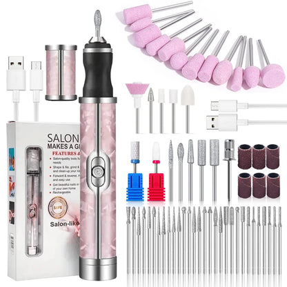 Electric Nail Drill Kit Rechargeable 20000RPM Manicure Pedicure File