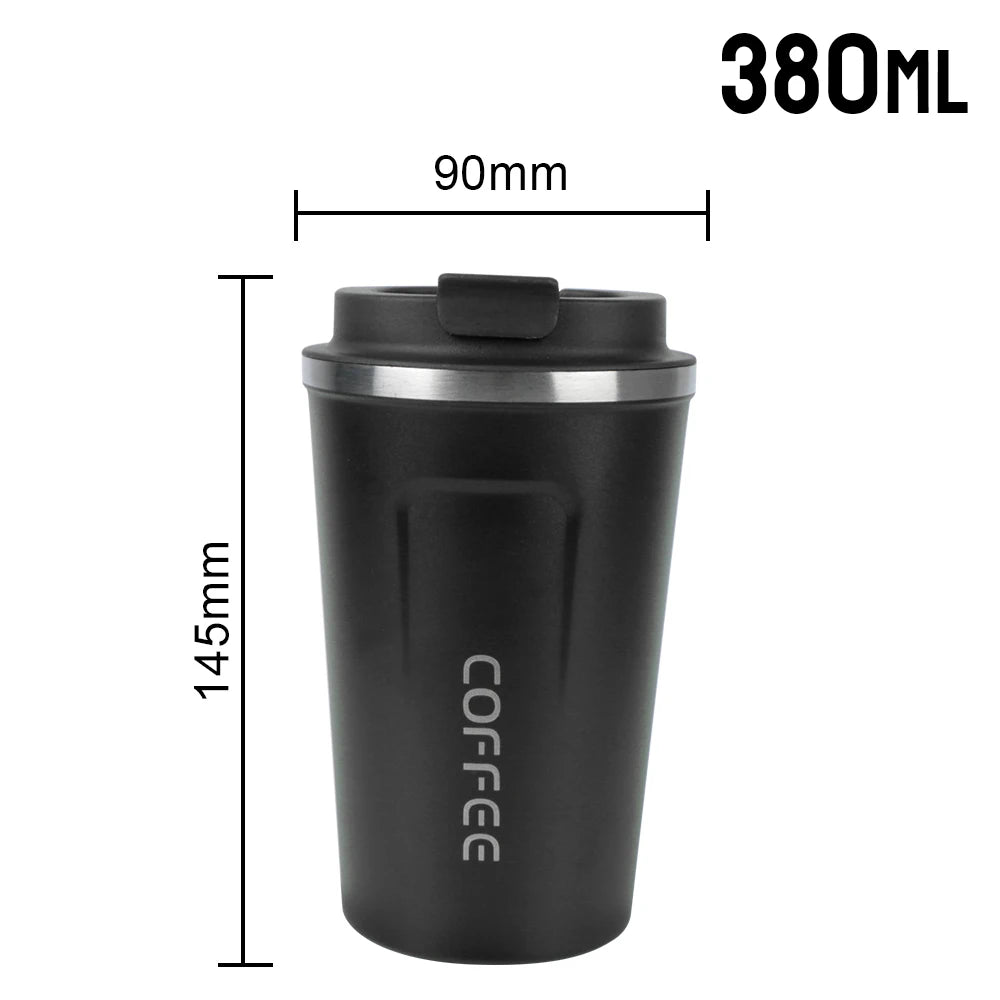 Stainless Steel Insulated Travel Mug 380ml 510ml Leak-Proof Thermos Cup