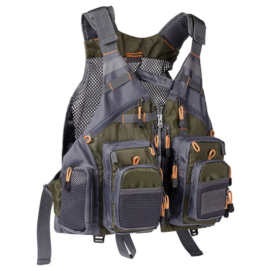 Fishing Vest Breathable Adjustable Multi-Pocket Fly Fishing Tackle Vest