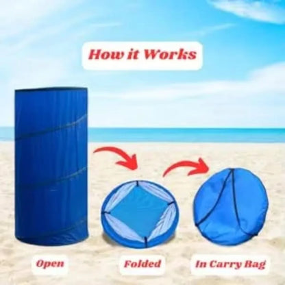 Pop Up Changing Room Tent 68x150cm Portable Privacy Pod Oxford Cloth Blue