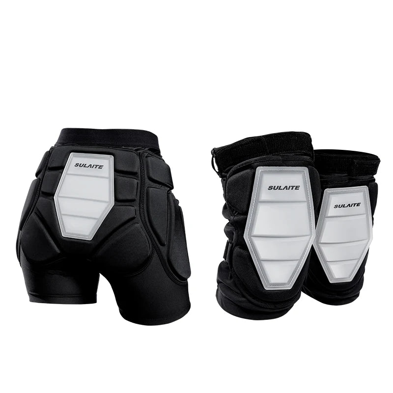 Padded Protective Shorts with Knee Pads EVA Silicone Hip Guard