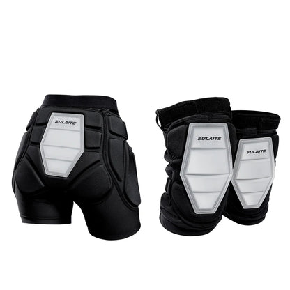 Padded Protective Shorts with Knee Pads EVA Silicone Hip Guard