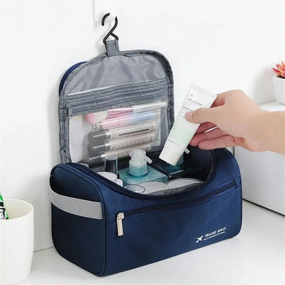 Waterproof Hanging Toiletry Bag 25cm Nylon Travel Organiser Makeup Pouch