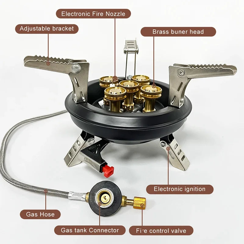 Portable Camping Gas Stove 16000W Piezo Ignition Butane Propane Burner