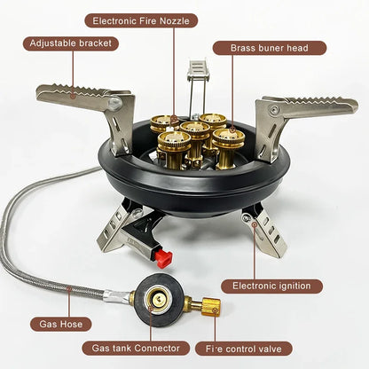 Portable Camping Gas Stove 16000W Piezo Ignition Butane Propane Burner