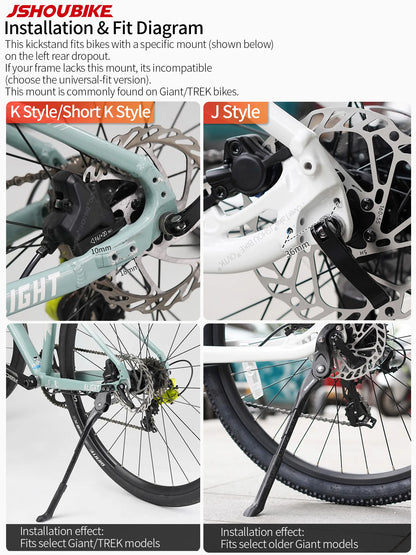 Adjustable Bicycle Kickstand Aluminium Alloy 18–29 Inch Wheels