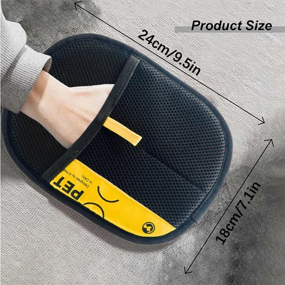 Pet Hair Removal Mitts 2-in-1 Grooming Glove Lint Roller Reusable Washable