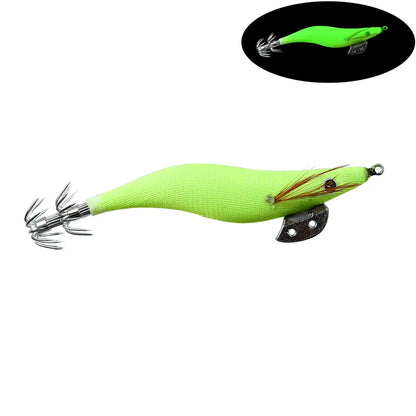 Luminous Wooden Squid Lure 2.0-3.0 Glow Fishing Bait for Squid & Cuttlefish