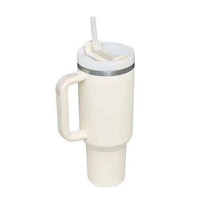1.2L Insulated Tumbler with Handle & Straw - Stainless Steel Travel Mug