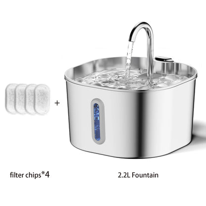 Automatic Cat Water Fountain 2.2L Stainless Steel Pet Drinking Dispenser