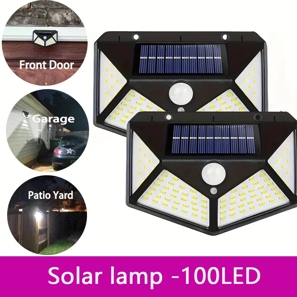 Solar Flood Light 100 LED Motion Sensor Outdoor Waterproof IP65 Garden