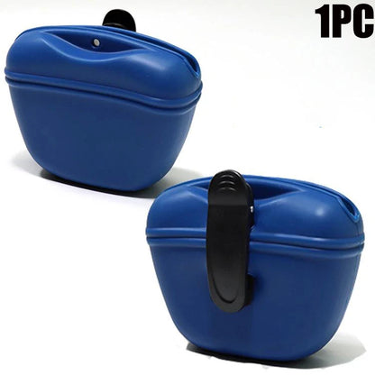 Silicone Dog Treat Pouch 12.5cm Magnetic Training Bag with Belt Clip