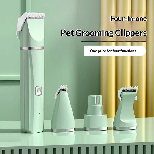Pet Grooming Clippers 4-in-1 Rechargeable Electric Trimmer Dogs Cats Quiet