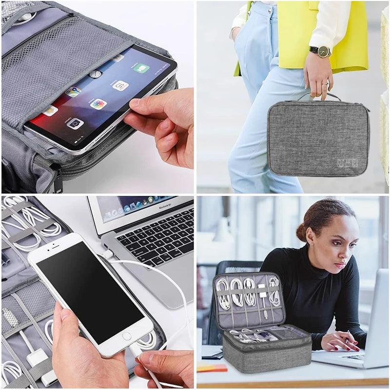 Travel Cable Organiser Bag Waterproof USB Charger Storage Pouch AU