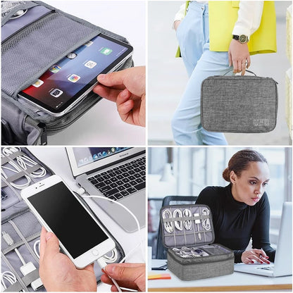 Travel Cable Organiser Bag Waterproof USB Charger Storage Pouch AU