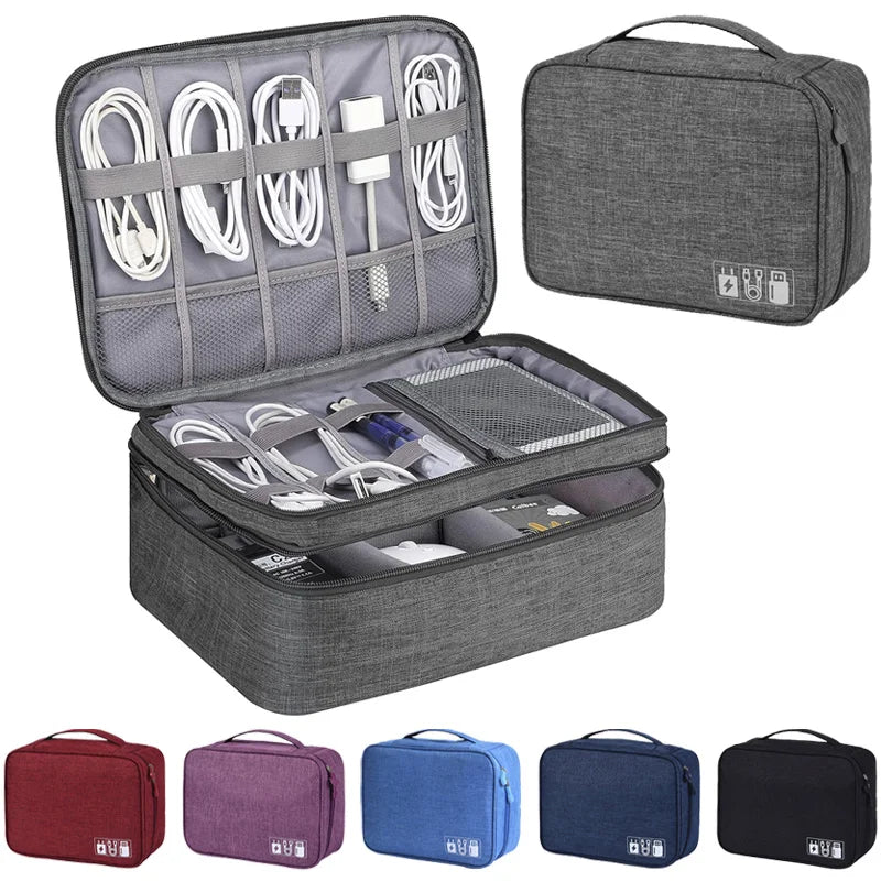 Travel Cable Organiser Bag Waterproof USB Charger Storage Pouch AU