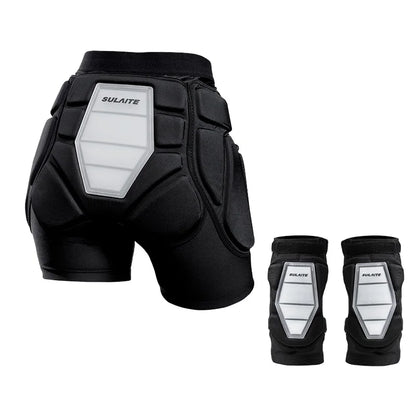Padded Protective Shorts with Knee Pads EVA Silicone Hip Guard